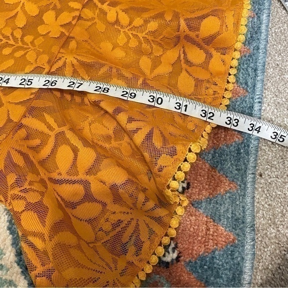 Angel Biba NWT Small Mustard Yellow Lace Open Back Mini Dress Sleeveless - Picture 11 of 11
